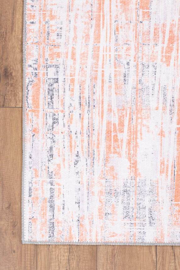 Orange and Gray Modern Woven Base Decorative Carpet