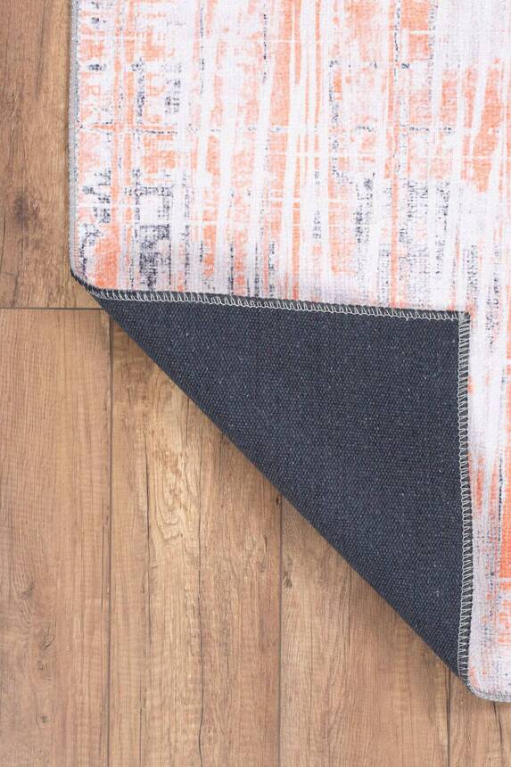 Orange and Gray Modern Woven Base Decorative Carpet