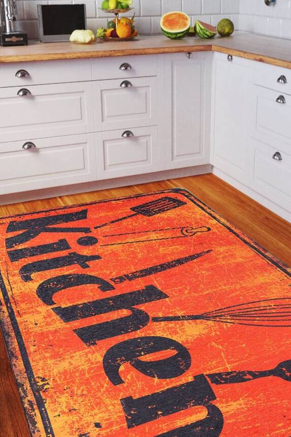 Orange Kitchen Rug