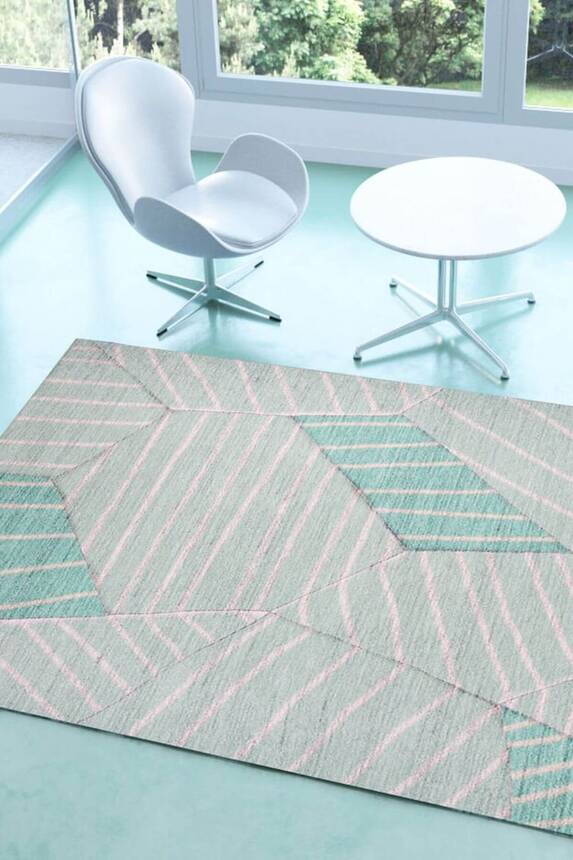 Modern Woven Base Decorative Leaf Pattern Carpet