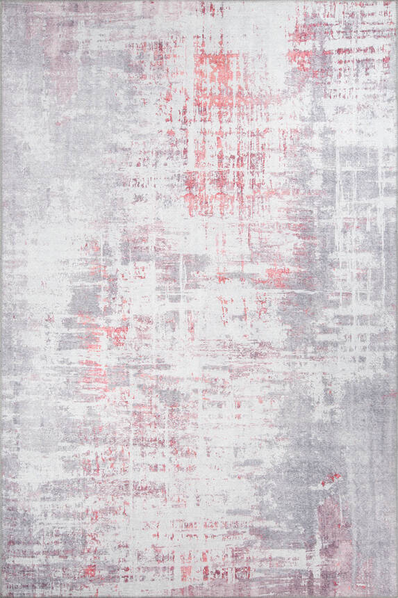 Grey and Pink Modern Woven Base Decorative Carpet