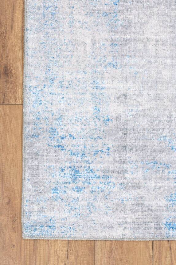 Grey and Blue Modern Woven Base Decorative Carpet