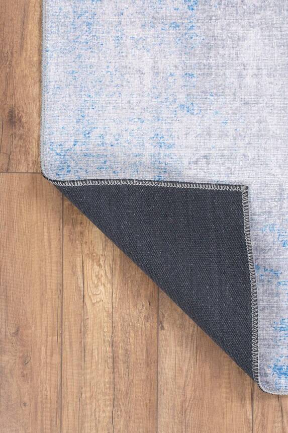 Grey and Blue Modern Woven Base Decorative Carpet