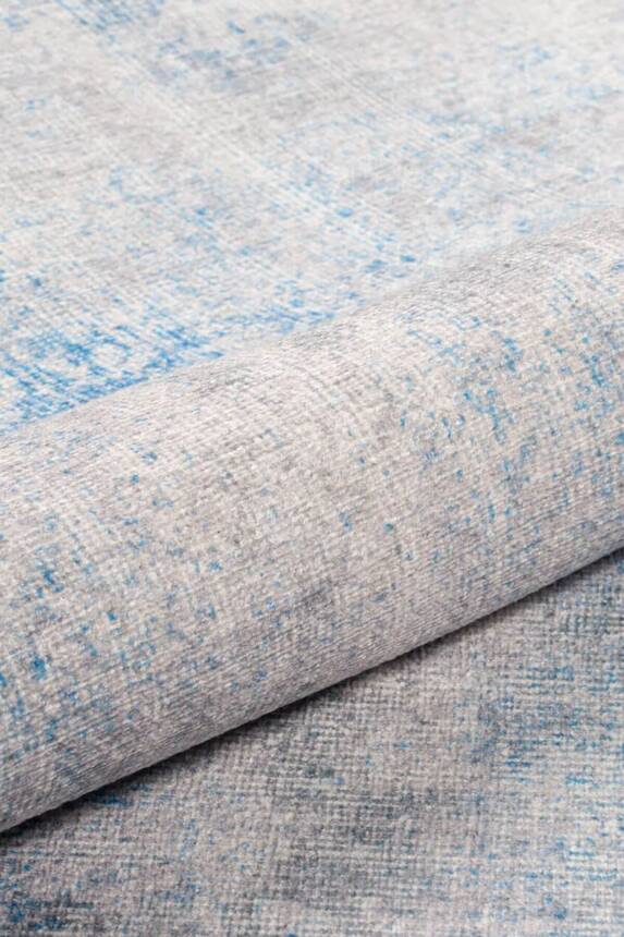 Grey and Blue Modern Woven Base Decorative Carpet