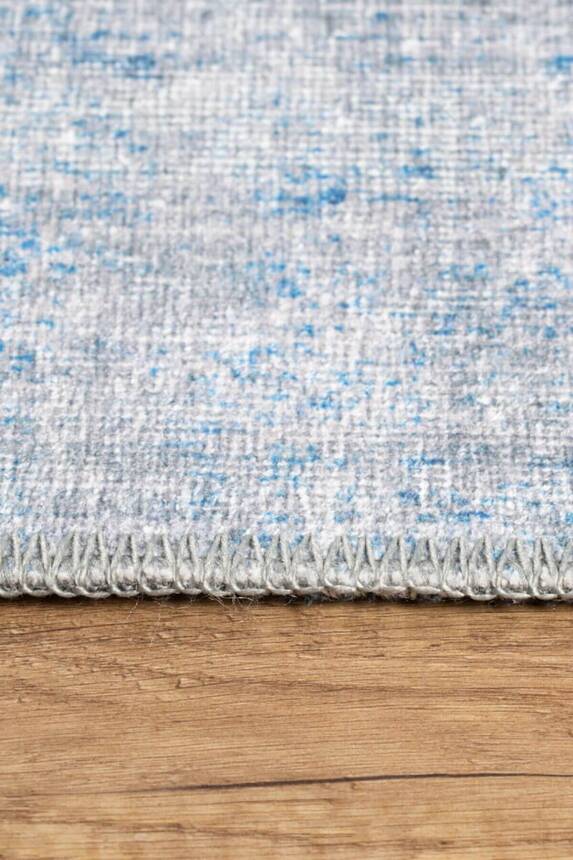 Grey and Blue Modern Woven Base Decorative Carpet