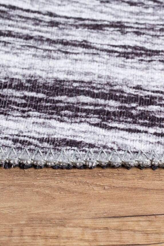 Grey Modern Woven Striped Carpet