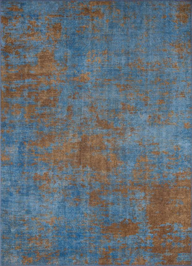 Modern Woven and Abstract Design Decorative Blue Carpet