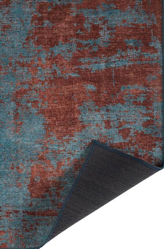 Modern Woven and Abstract Design Decorative Turquoise Carpet