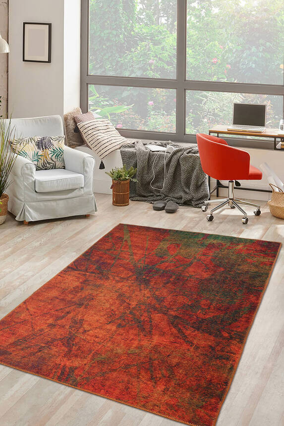 Modern Woven Floor Decorative Orange Carpet