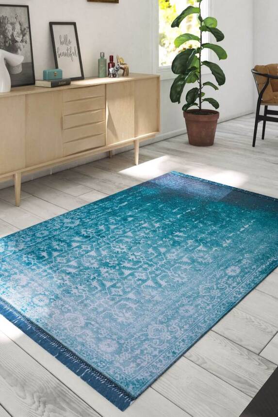 Modern Woven Decorative Blue Carpet