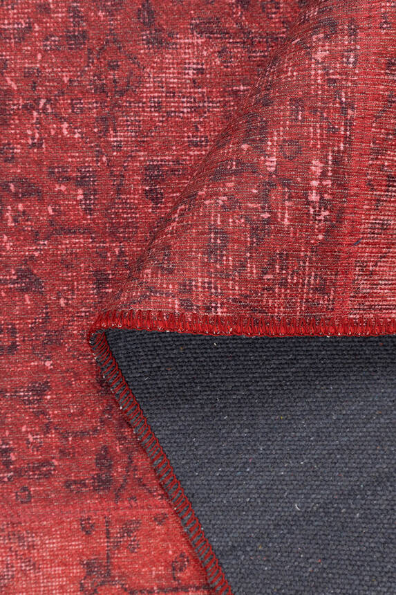 Woven Base Decorative Red Carpet With Patchwork Pattern