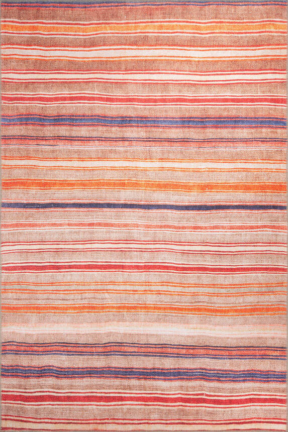 Orange Rugs with Striped Pattern