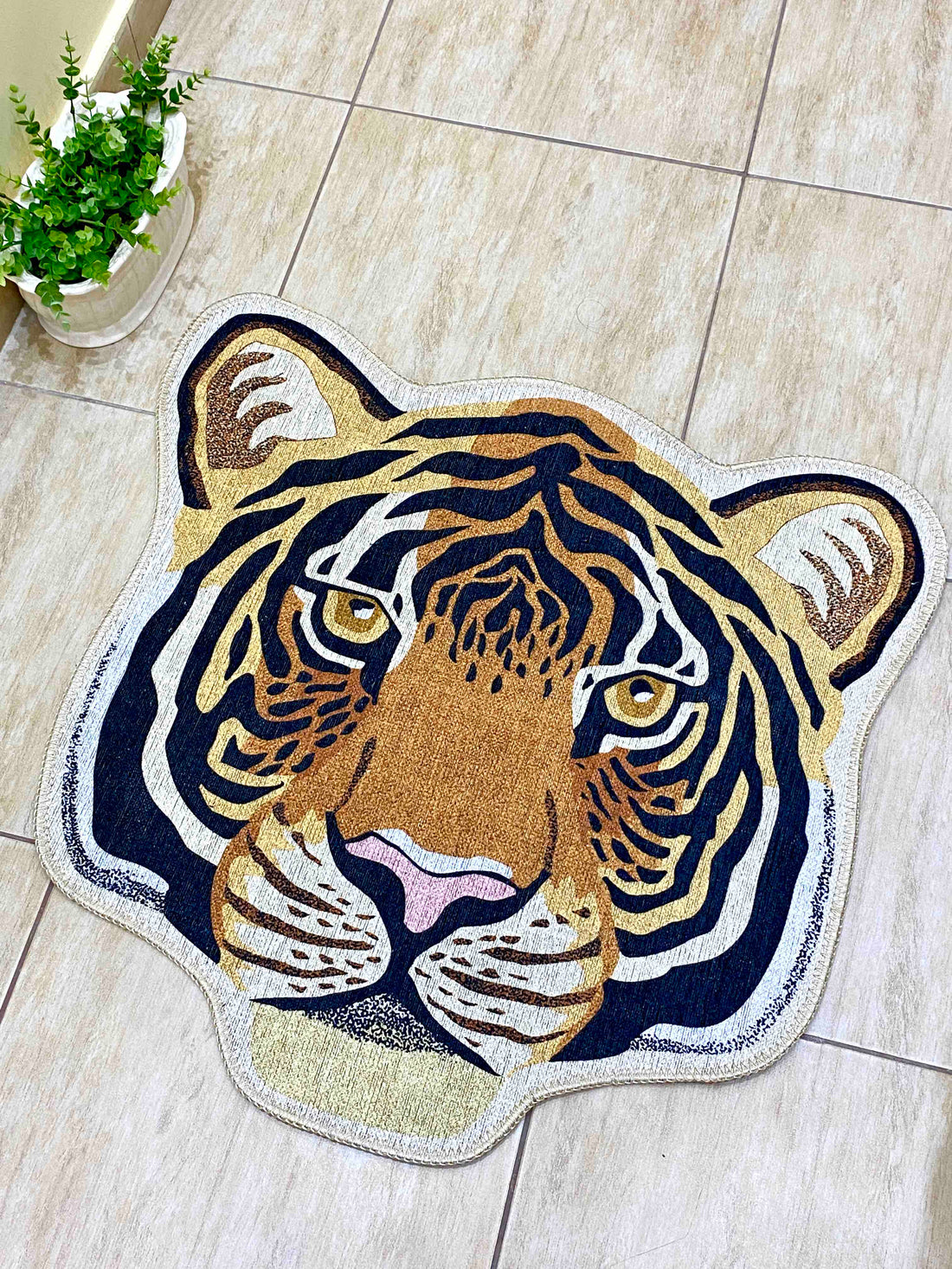 Tiger print rug