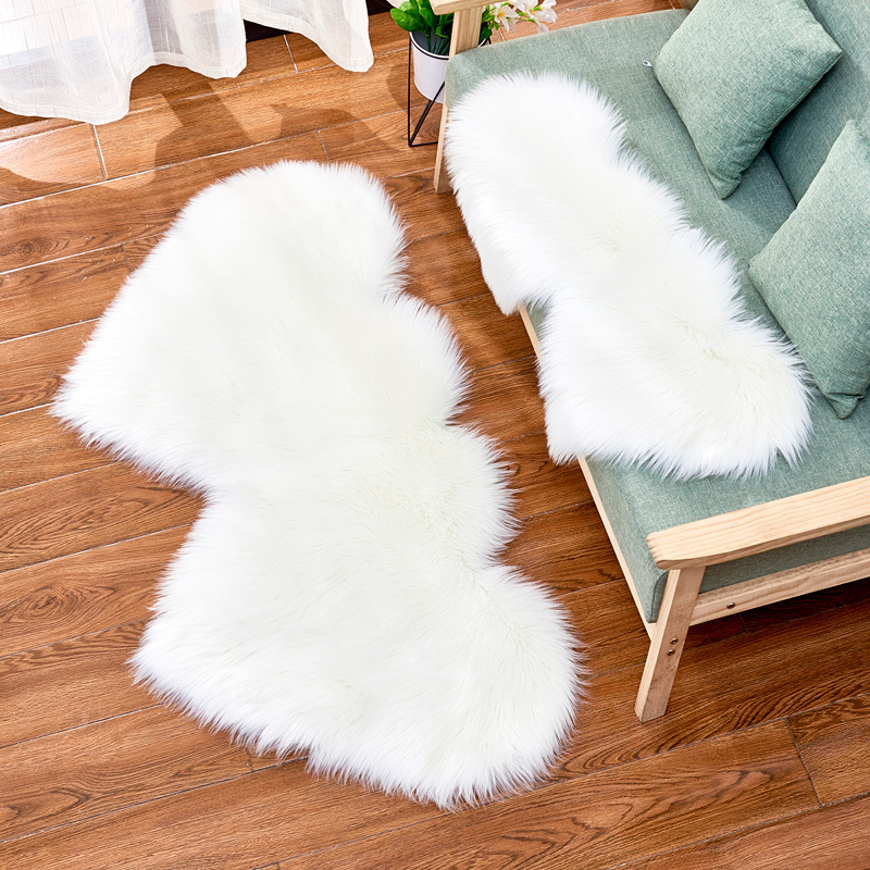 heart rug white