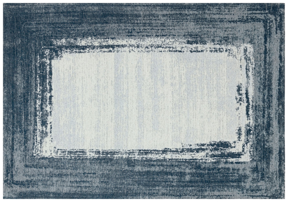 Grey and Navy Blue Rug