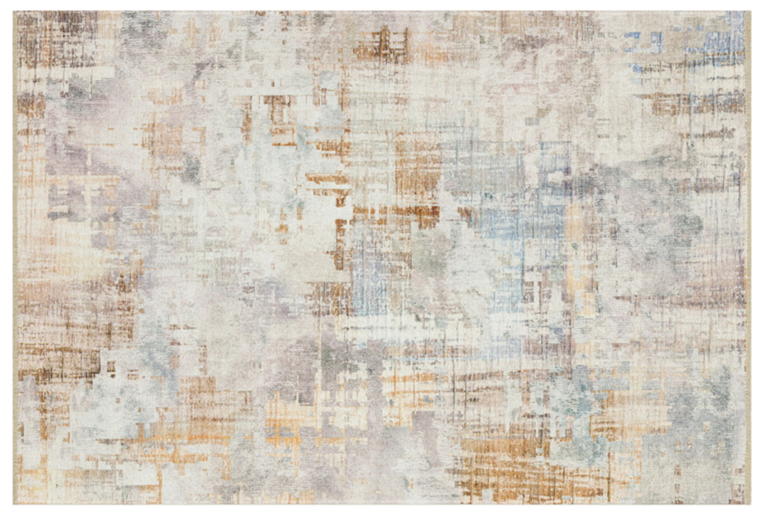 Cream and Grey Abstract Rug