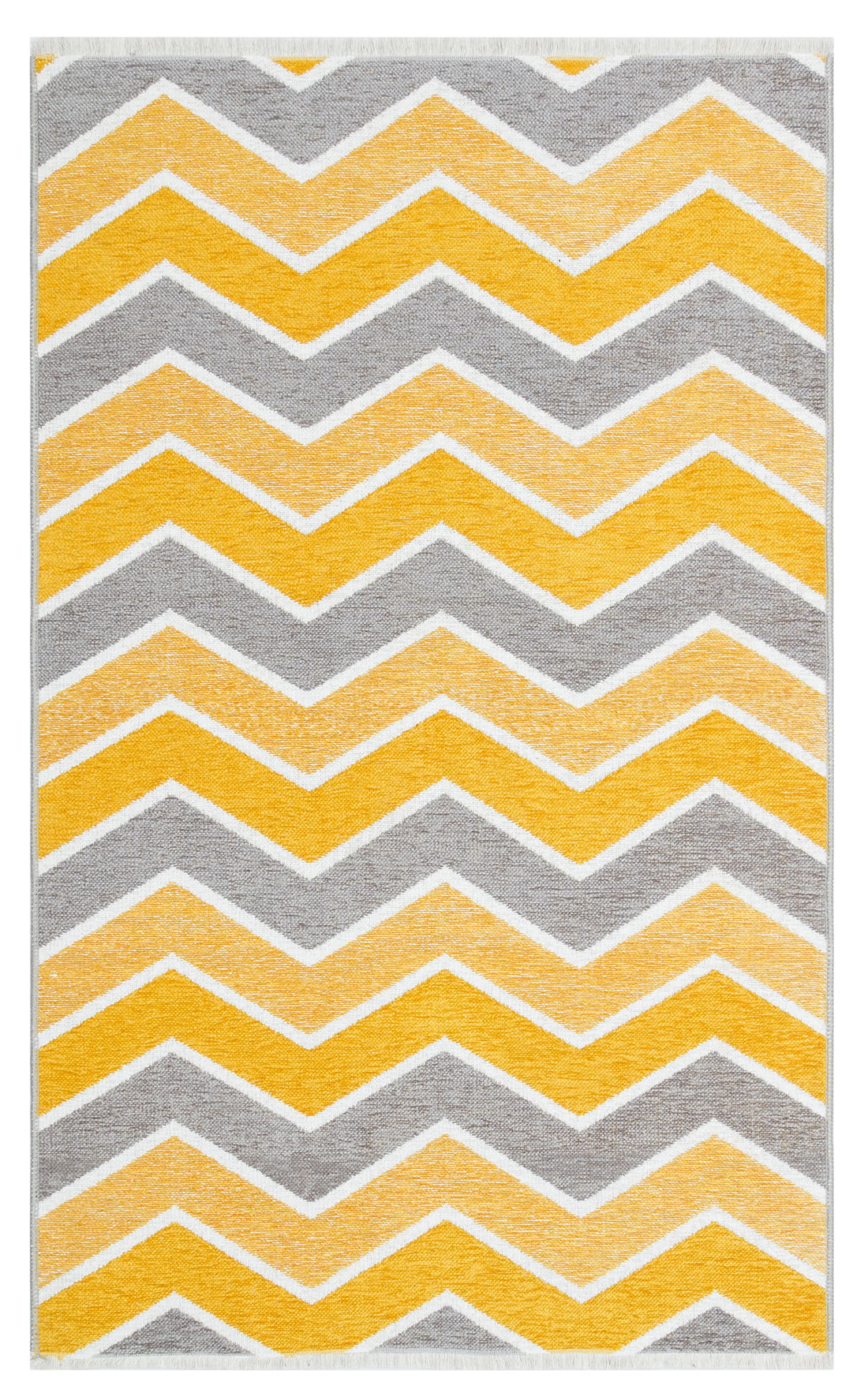 Yellow and Grey Zig Zag Rug