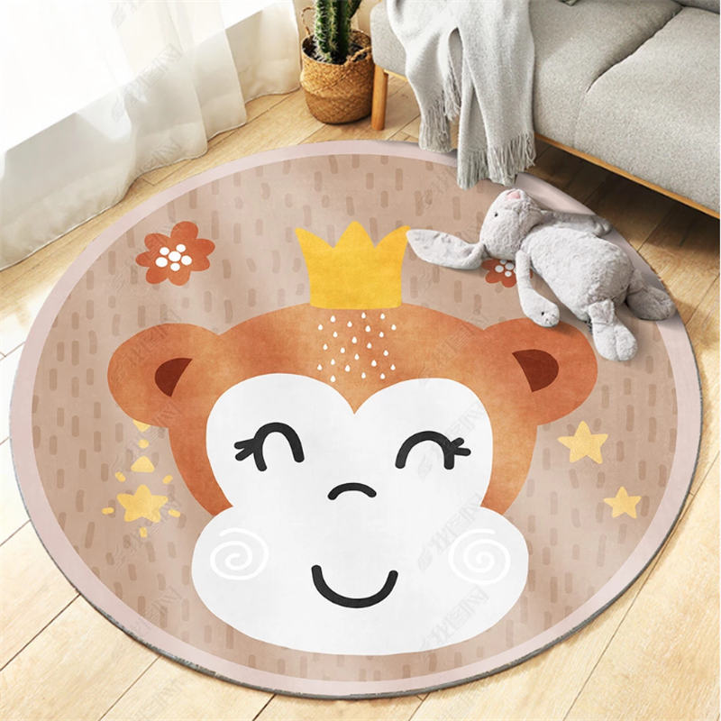 monkey print round playmat 