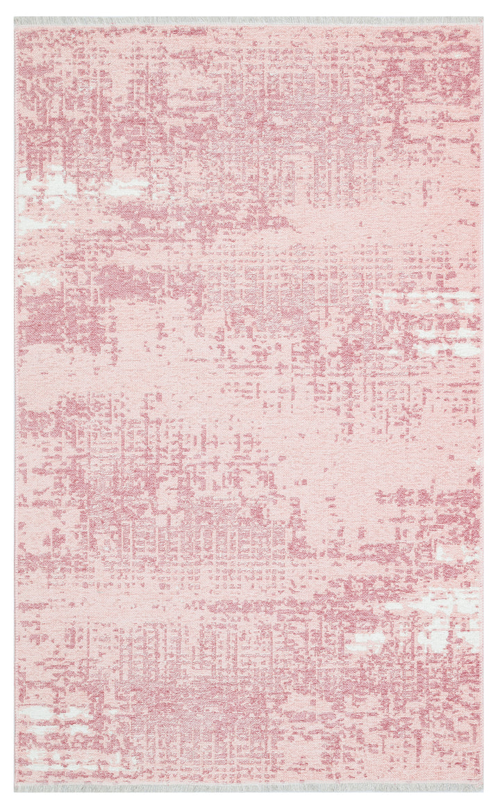 cream and pink abstract rug