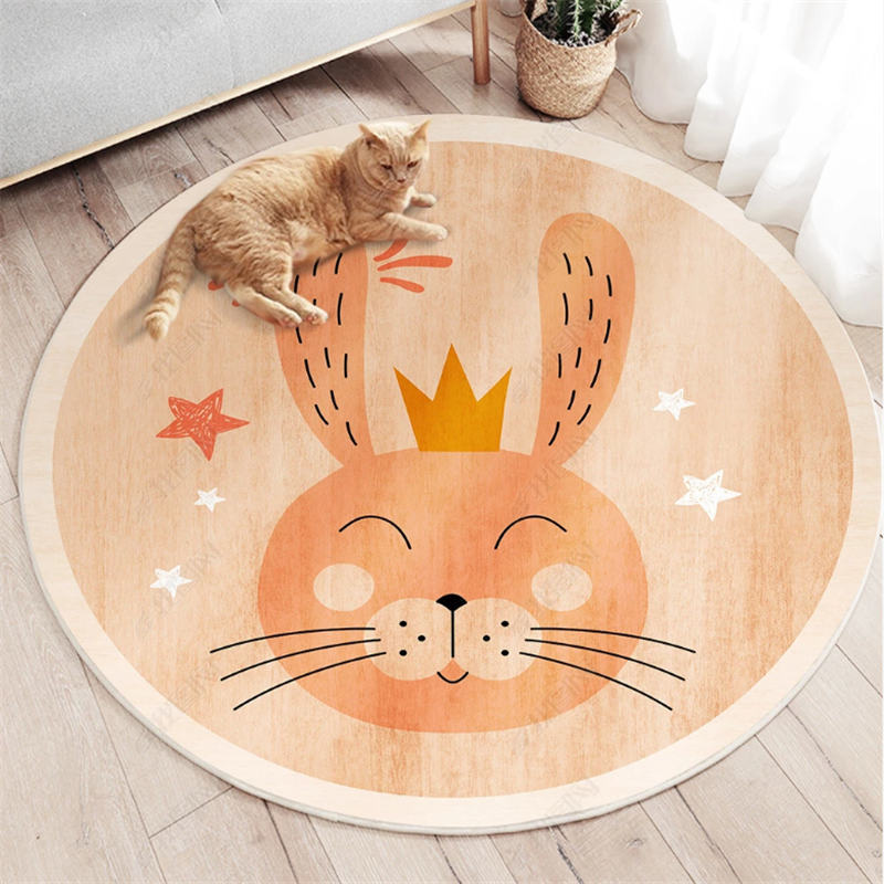 animals print round rug