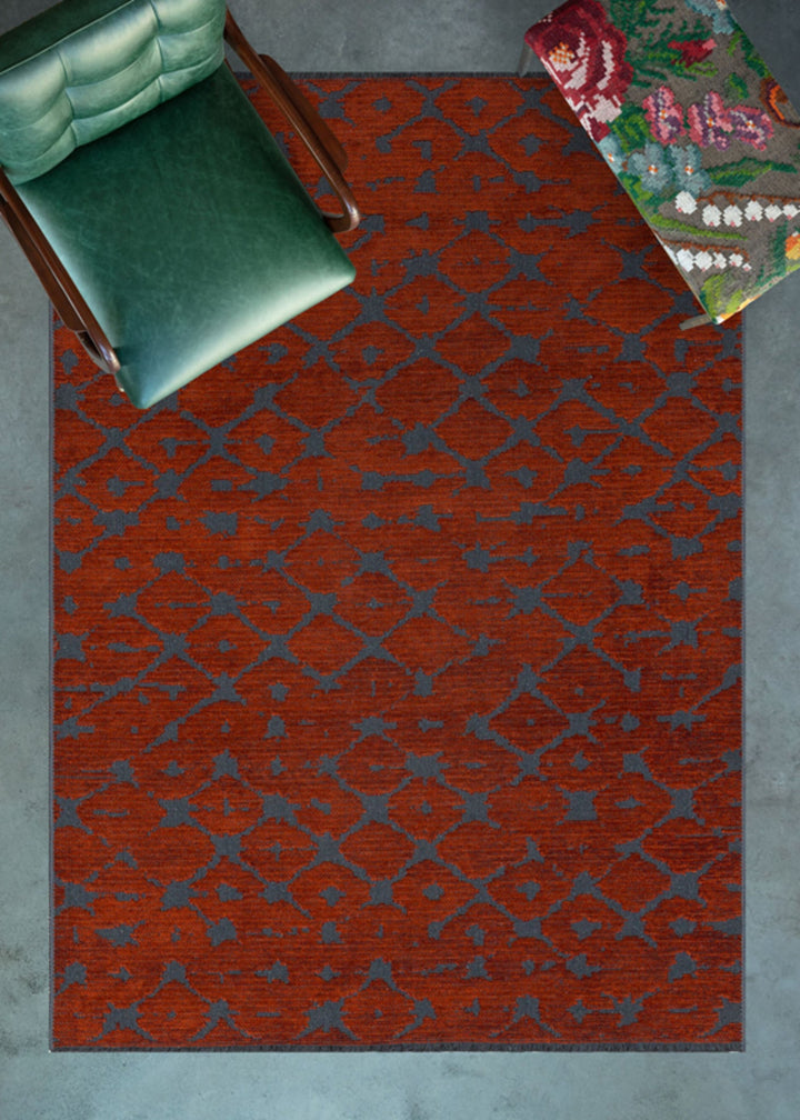 Red Abstract Rug