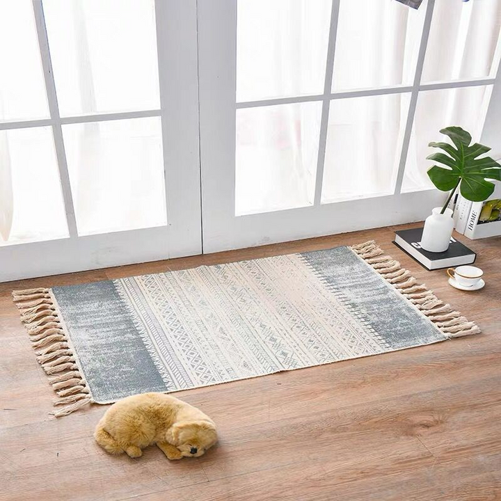 Scandinavian Style Linen and Cotton Carpet - Retro