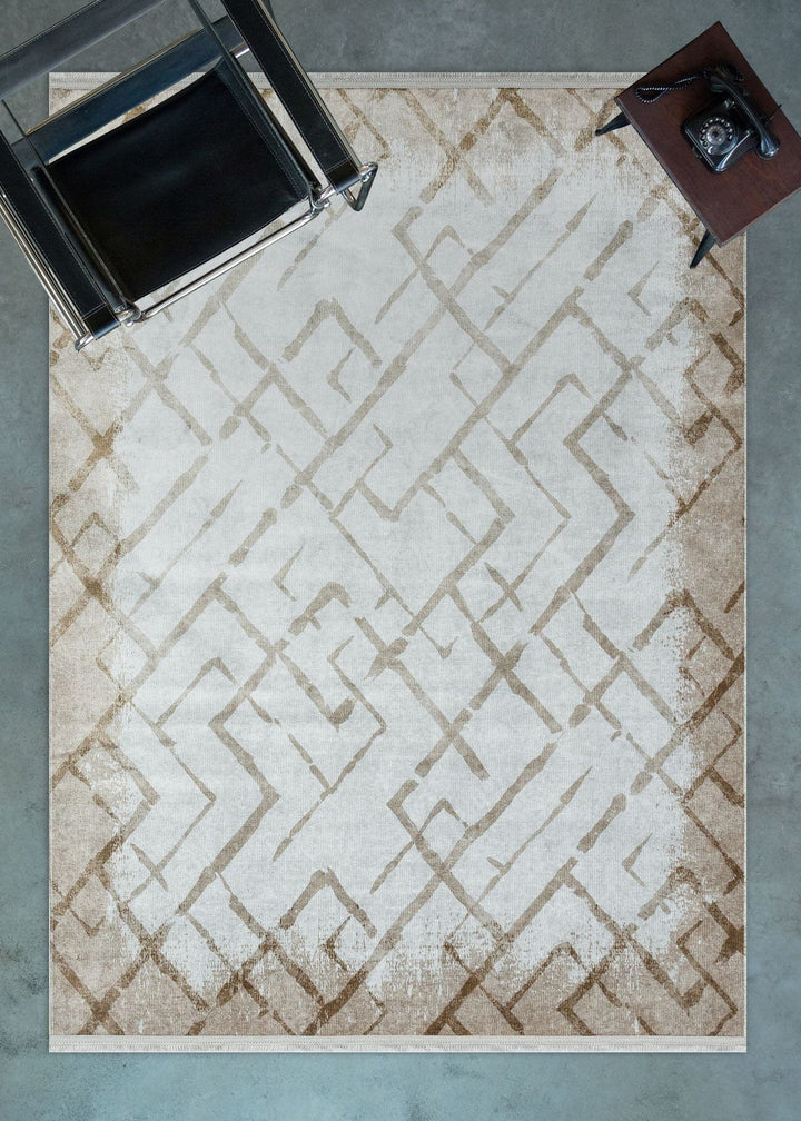 Cream Abstract Rug