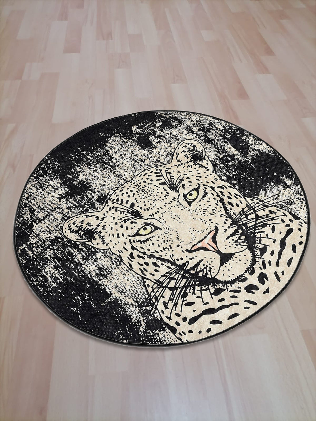 round animals print rug